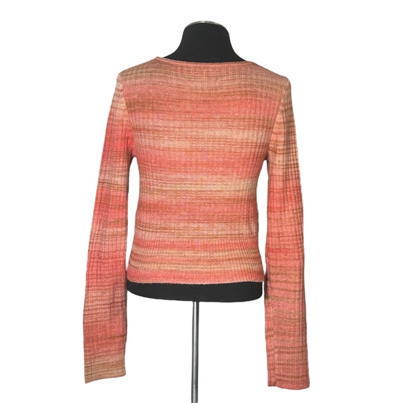 American Eagle – Space Dye Knit Long Sleeve Wrap Crop Top – Medium - Picture 6 of 9